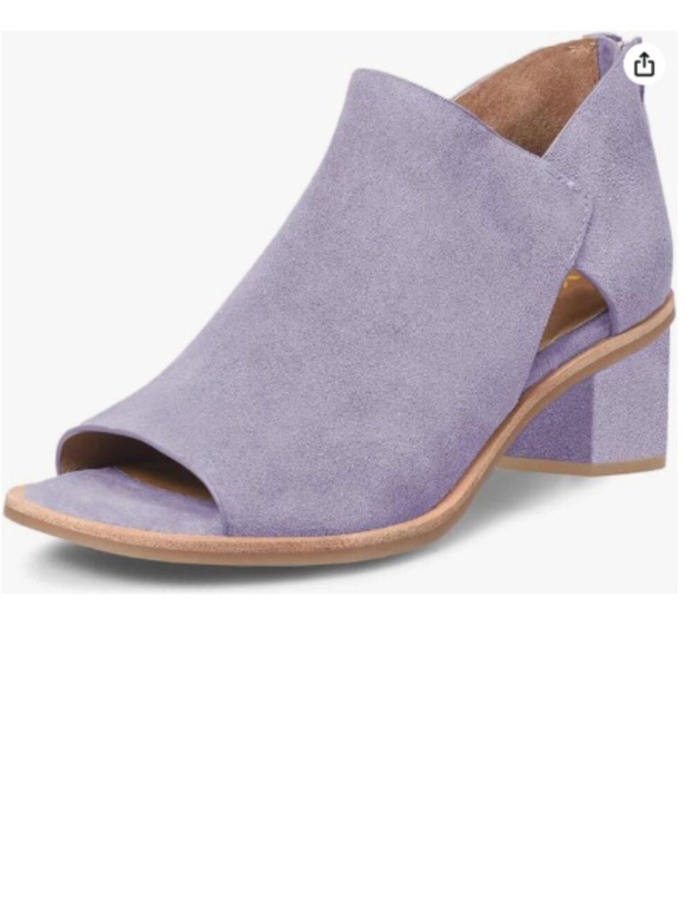 YDN Lavender Peep Toe Booties Low Block Heels Back Zipper Sandal Ankle Boots